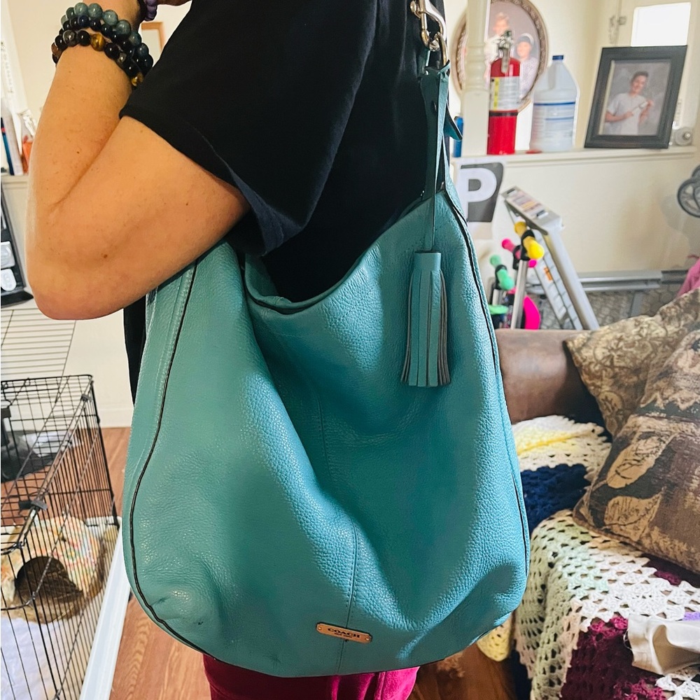 Light blue Coach purse